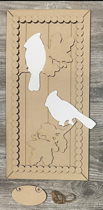 Cardinal Sign Kit, DIY Kit - unpainted wood cutouts