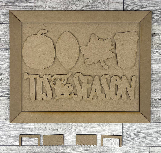 Tis the Season Sign kit Cutouts, unpainted wooden cutouts - ready for you to paint
