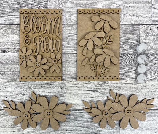 Bloom & Grow Daisy Insert for the Cottage Cabinet - unpainted wooden cutouts, ready for you to paint