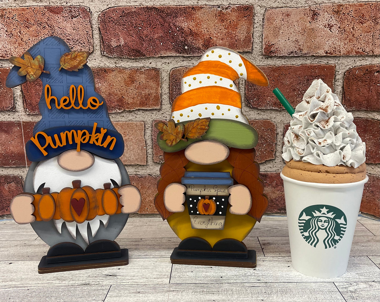 Pumpkin Spice Everything Gnome with cutout,unpainted wooden cutout - ready for you to paint