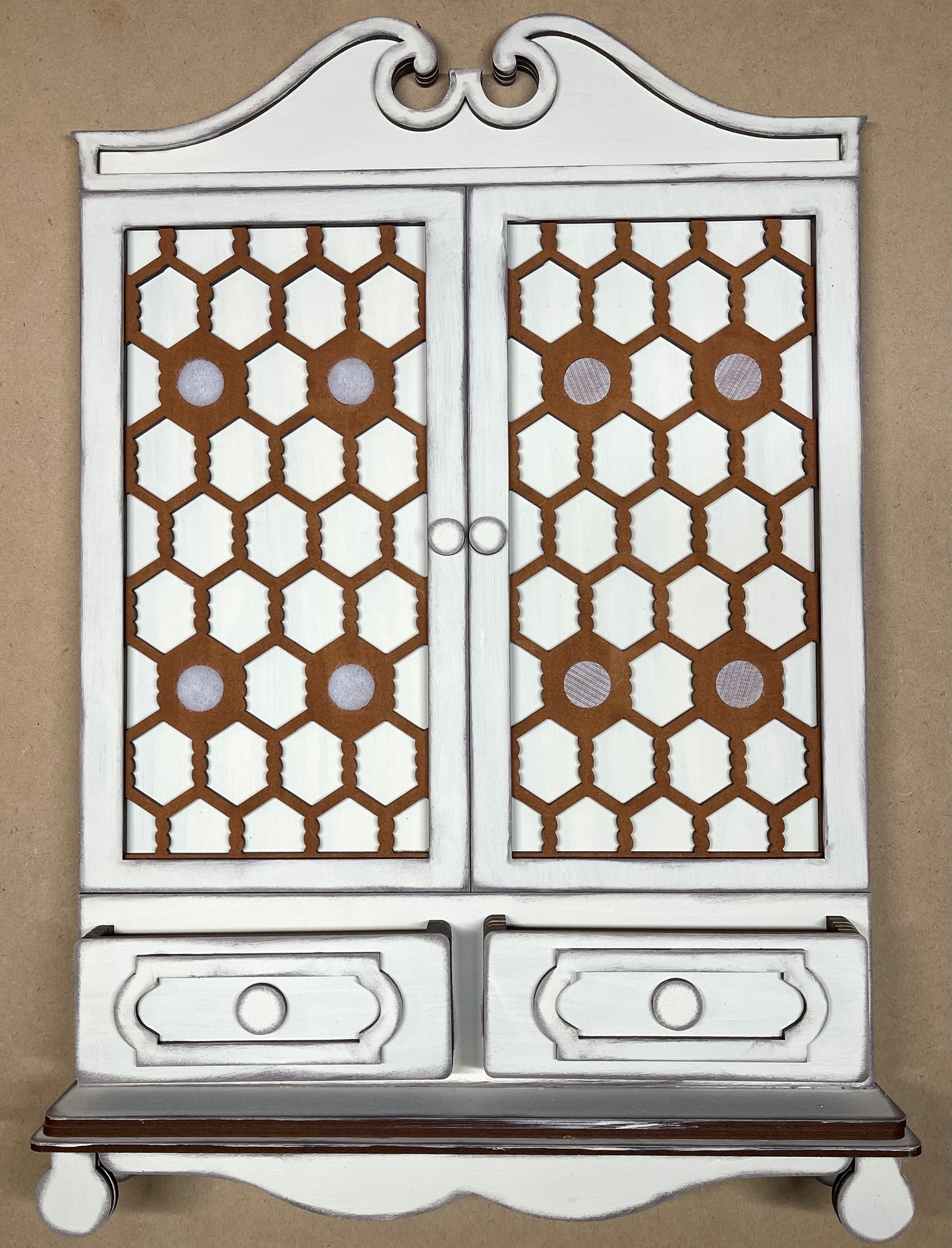 Cottage Cabinet Base - unpainted wooden cutouts, ready for you to paint