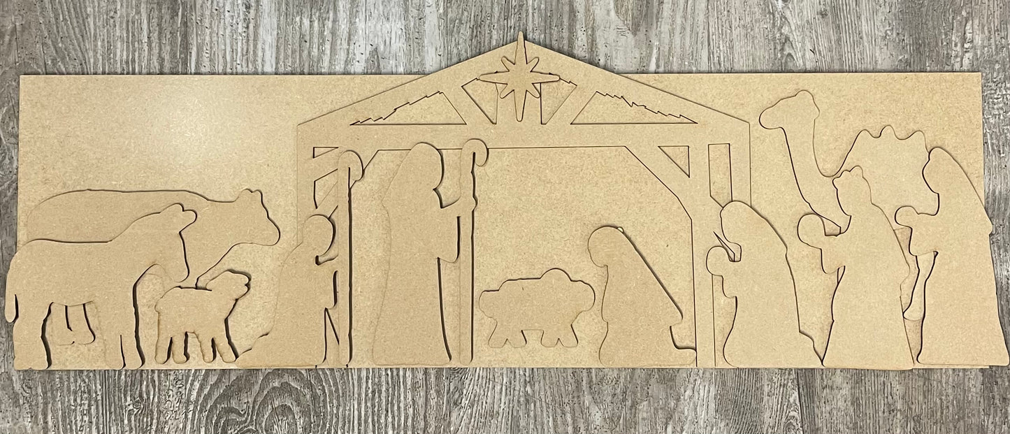 Nativity kit wood cutouts, unpainted ready for you to paint, backer not included