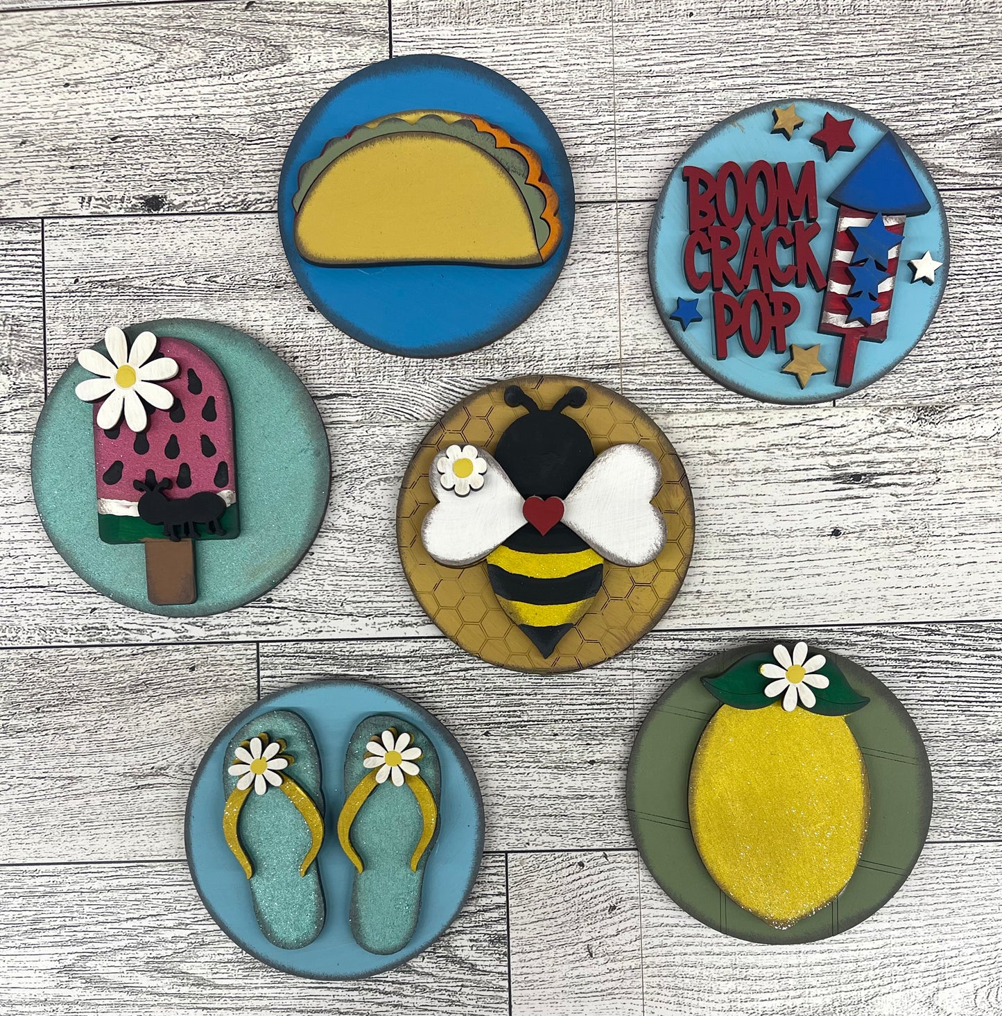Spring - Summer 3 inch circles cutouts only for Changeable Gnome, ready for you to paint