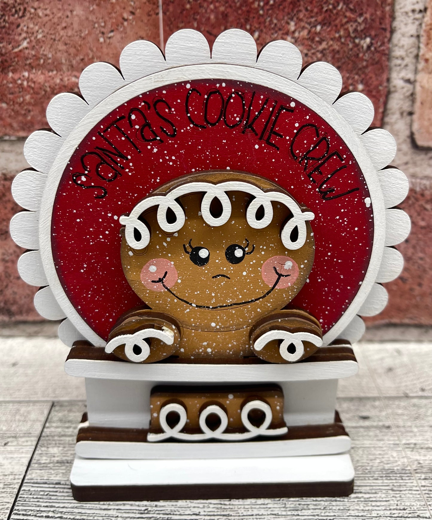 Gingerbread 2026 Globe Insert - unpainted wood cutouts, ready for you to paint