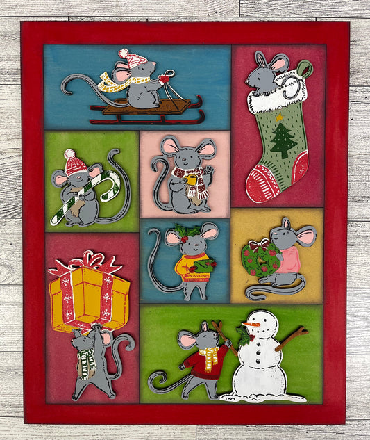 Merry Mouse cutouts - unpainted wooden cutouts, ready for you to paint