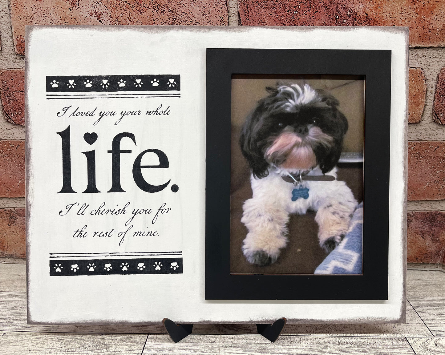 I loved you your whole life - Memorial sign with easel and sawtooth hangers - unpainted wooden cutouts, ready for you to paint