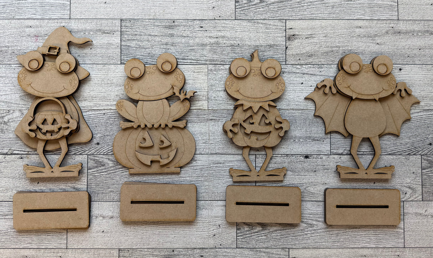 $10.00 Thursday -  Halloween  Frog Standers - unpainted cutouts ready for you to finish