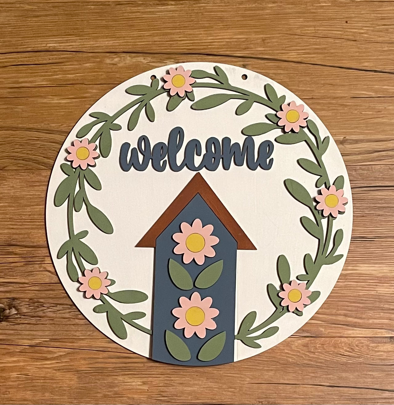 Sunflower - Daisy Door Sign Kit,  DIY Kit - unpainted wood cutouts