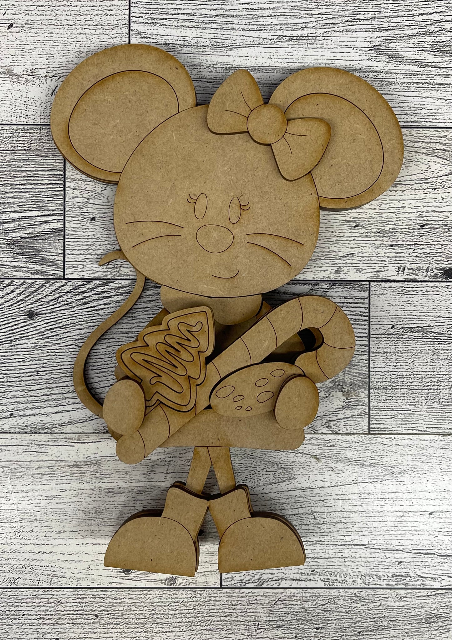 $5.00 Friday - Christmas Mouse Sitter boy or girl - unpainted cutouts ready for you to finish