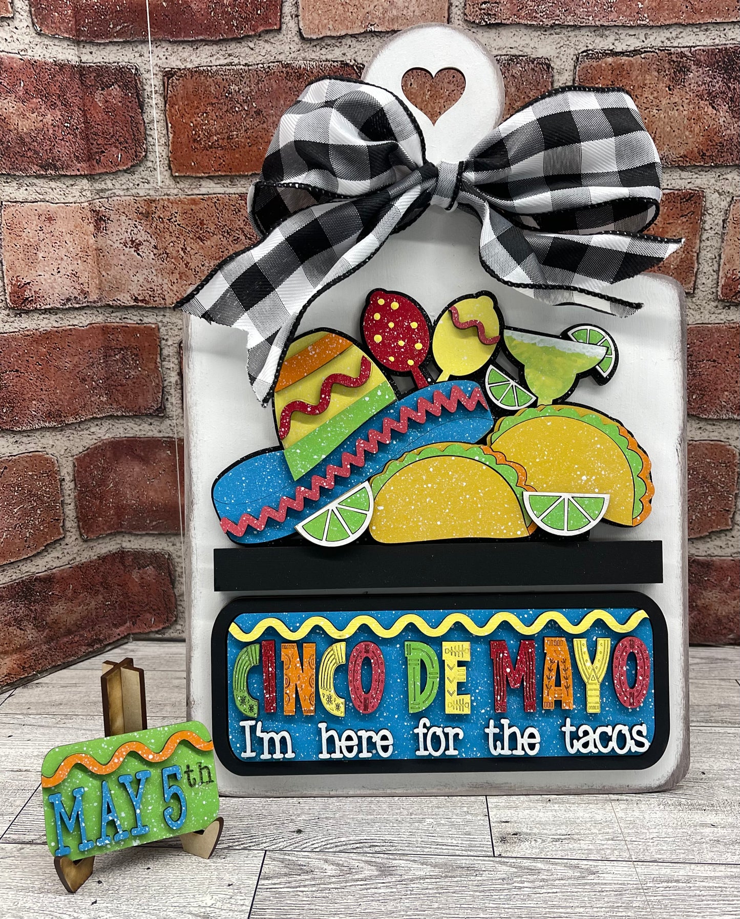 Cinco De Mayo Truck Insert cutouts - unpainted wooden cutouts, ready for you to paint