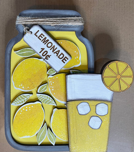 Lemonade Jar Cutouts only, cc jar not included , unpainted wooden cutouts - ready for you to paint