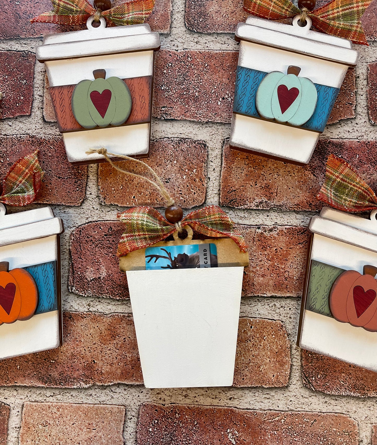 Pumpkin Latte Gift Card Holder DIY Kit - unpainted wood cutouts