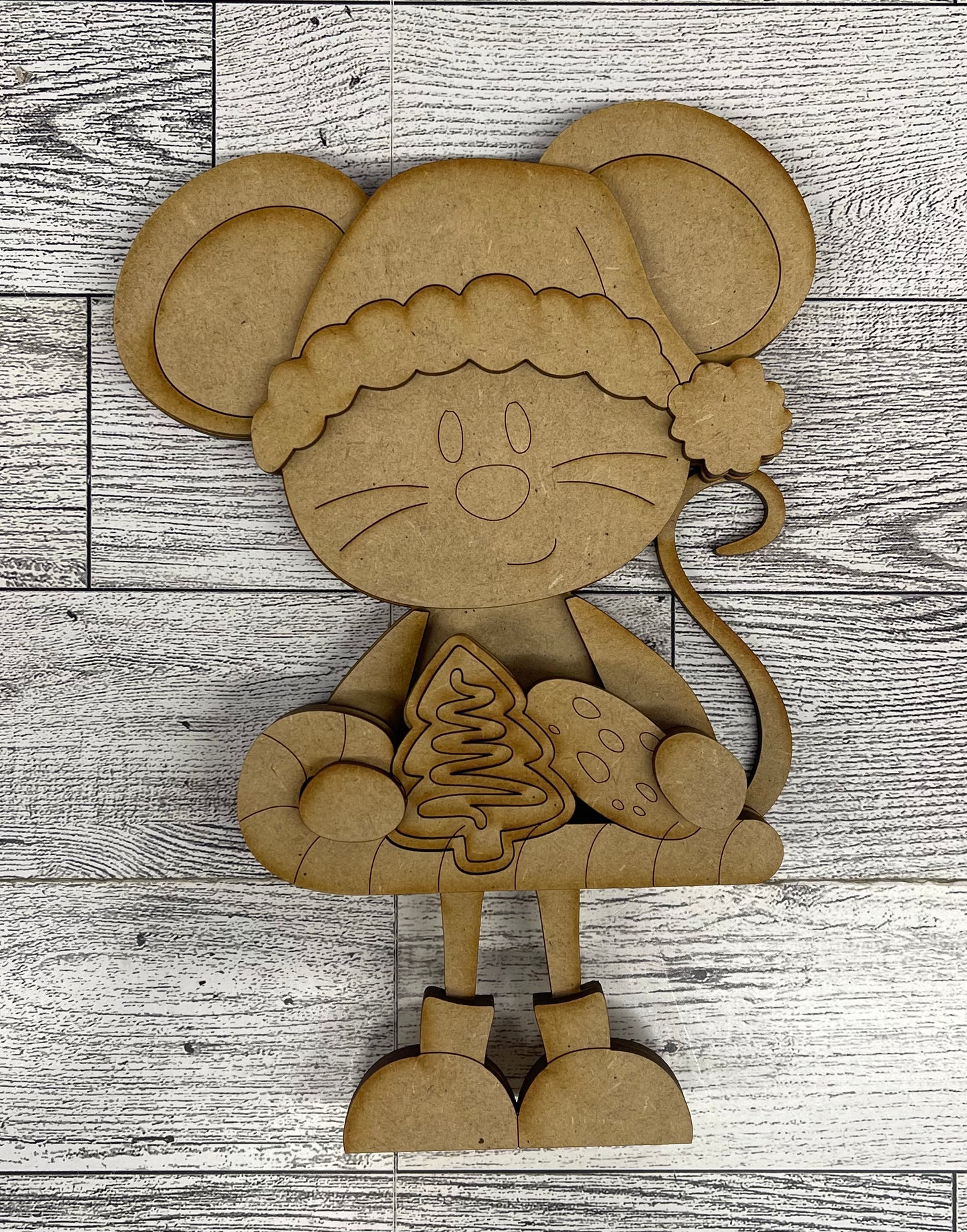 $5.00 Friday - Christmas Mouse Sitter boy or girl - unpainted cutouts ready for you to finish
