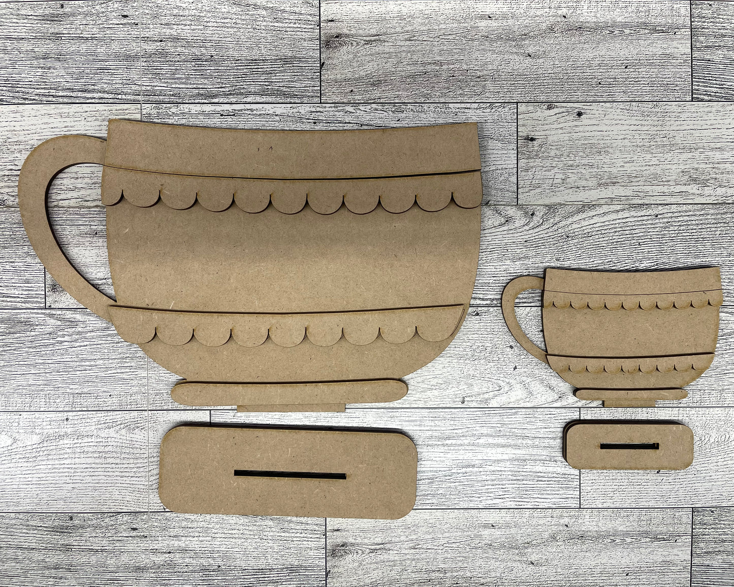 Cups for Basket Inserts - unpainted wood cutouts, ready for you to paint