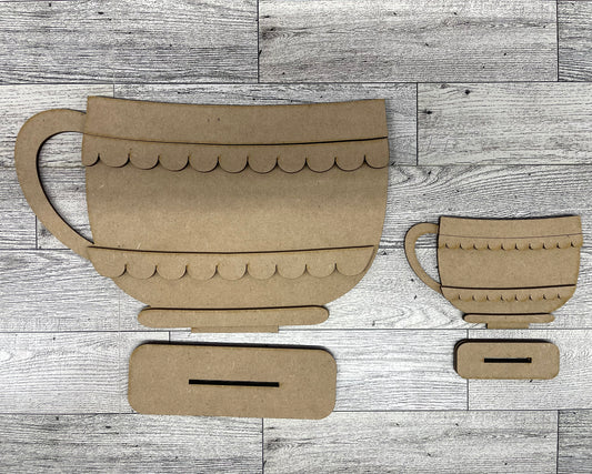 Cups for Basket Inserts - unpainted wood cutouts, ready for you to paint