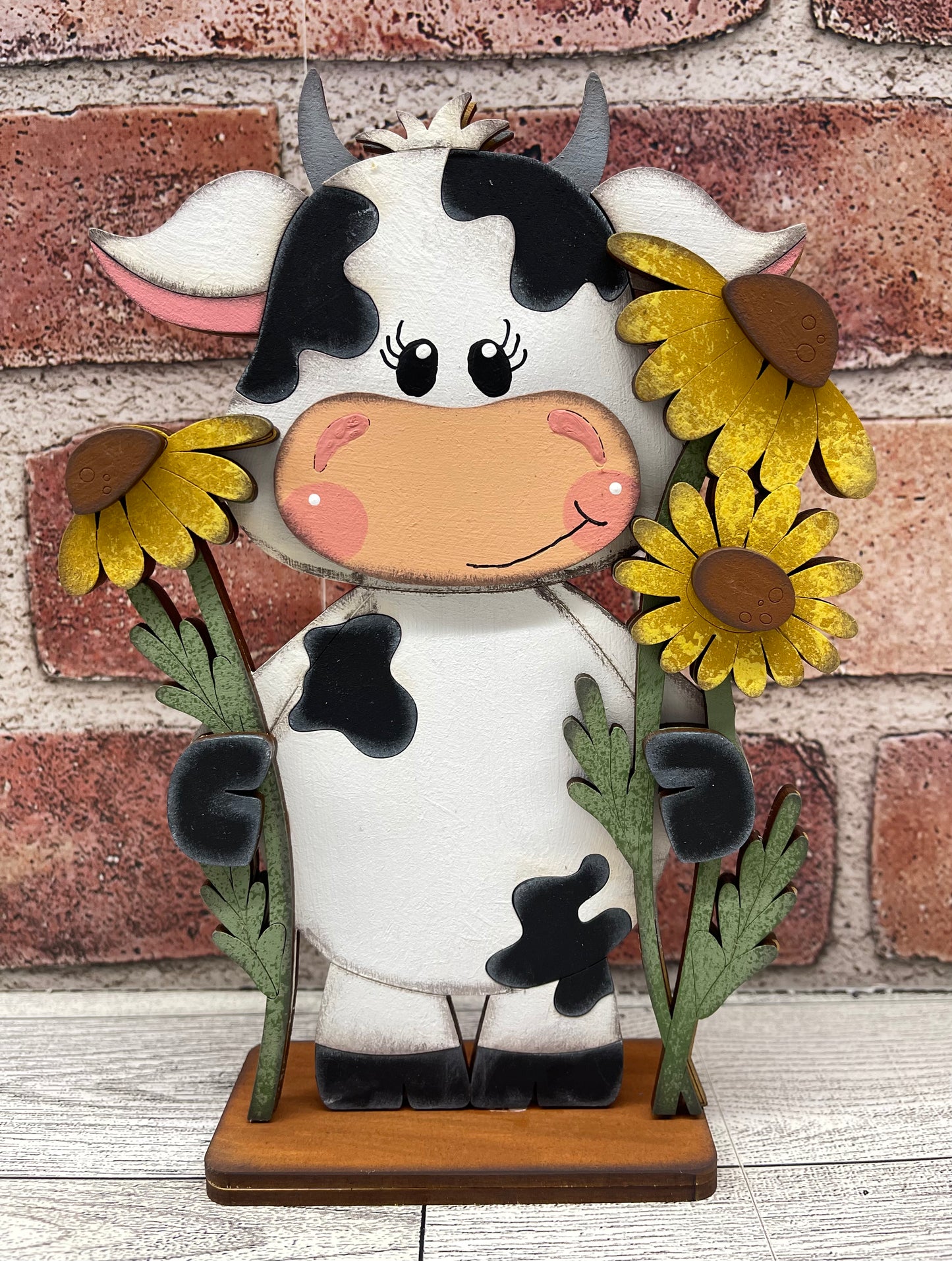 $5.00 Friday - Sunflower Dairy Cow Stander - unpainted cutouts ready for you to finish