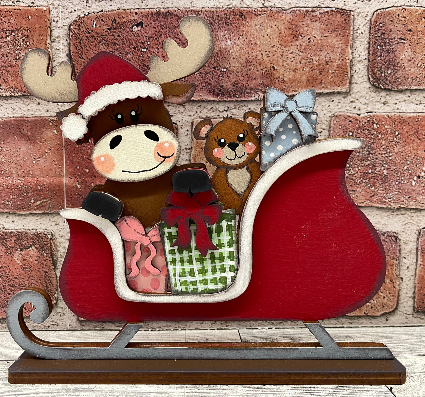 $10.00 Tuesday - Christmas Moose Sleigh Stander - cutouts ready for you to finish -