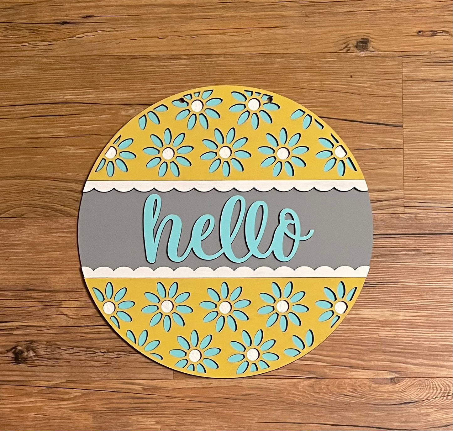 Sunflower - Daisy Door Sign Kit,  DIY Kit - unpainted wood cutouts