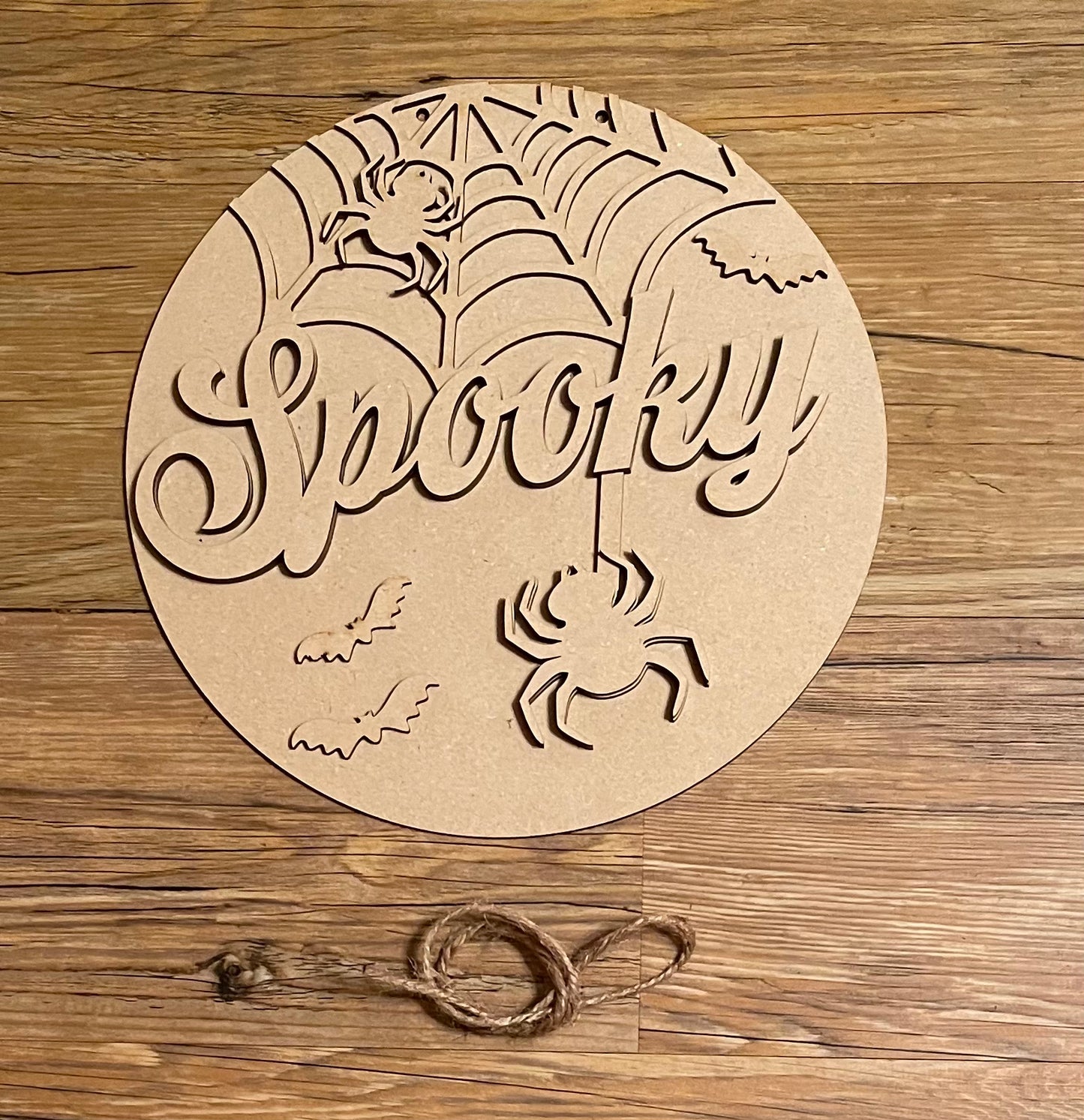 Spooky Halloween  Door Sign Kit, DIY Kit - unpainted wood cutouts ()