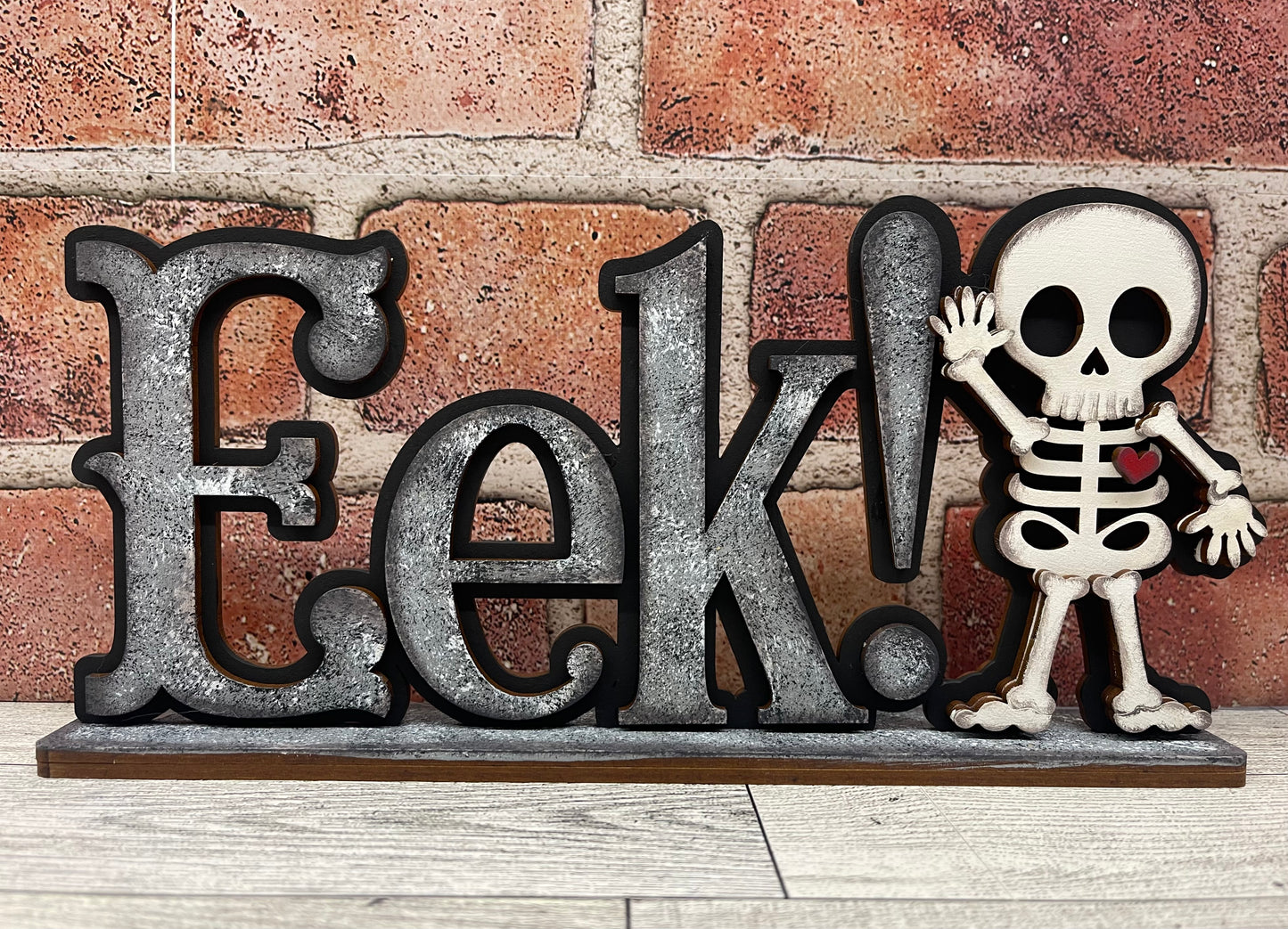 Eek! Skeleton word Stander  - unpainted cutouts, ready to paint