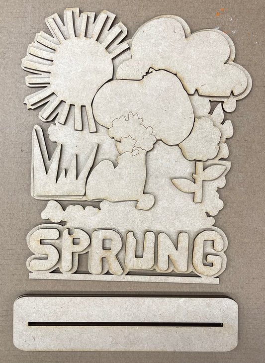 Peanuts - Snoopy Spring has Sprung - Cutout unpainted wood ready for you to paint