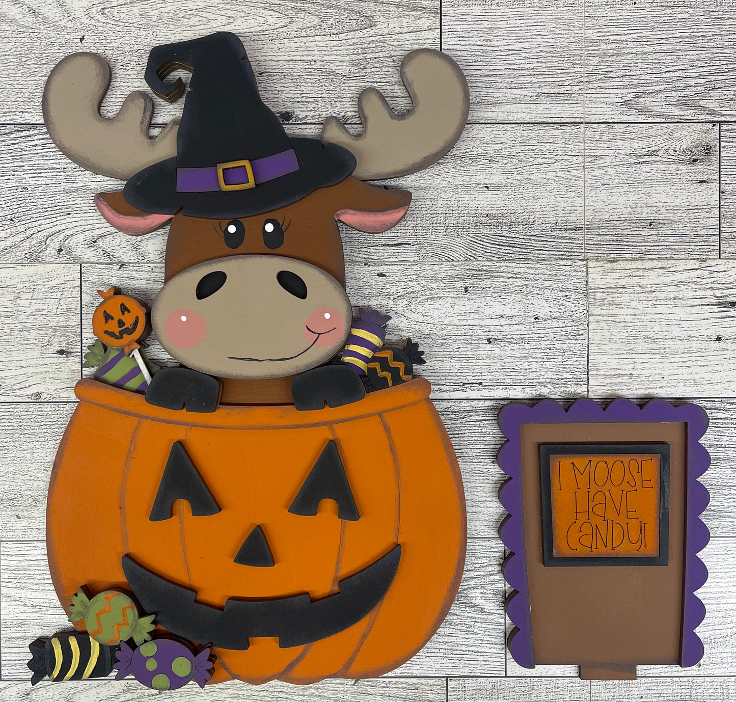 Moose Halloween Birdhouse Insert - unpainted cutouts, ready to paint
