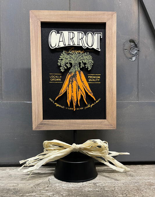 Carrot word and Carrot unpainted wood cutouts - ready for you to paint