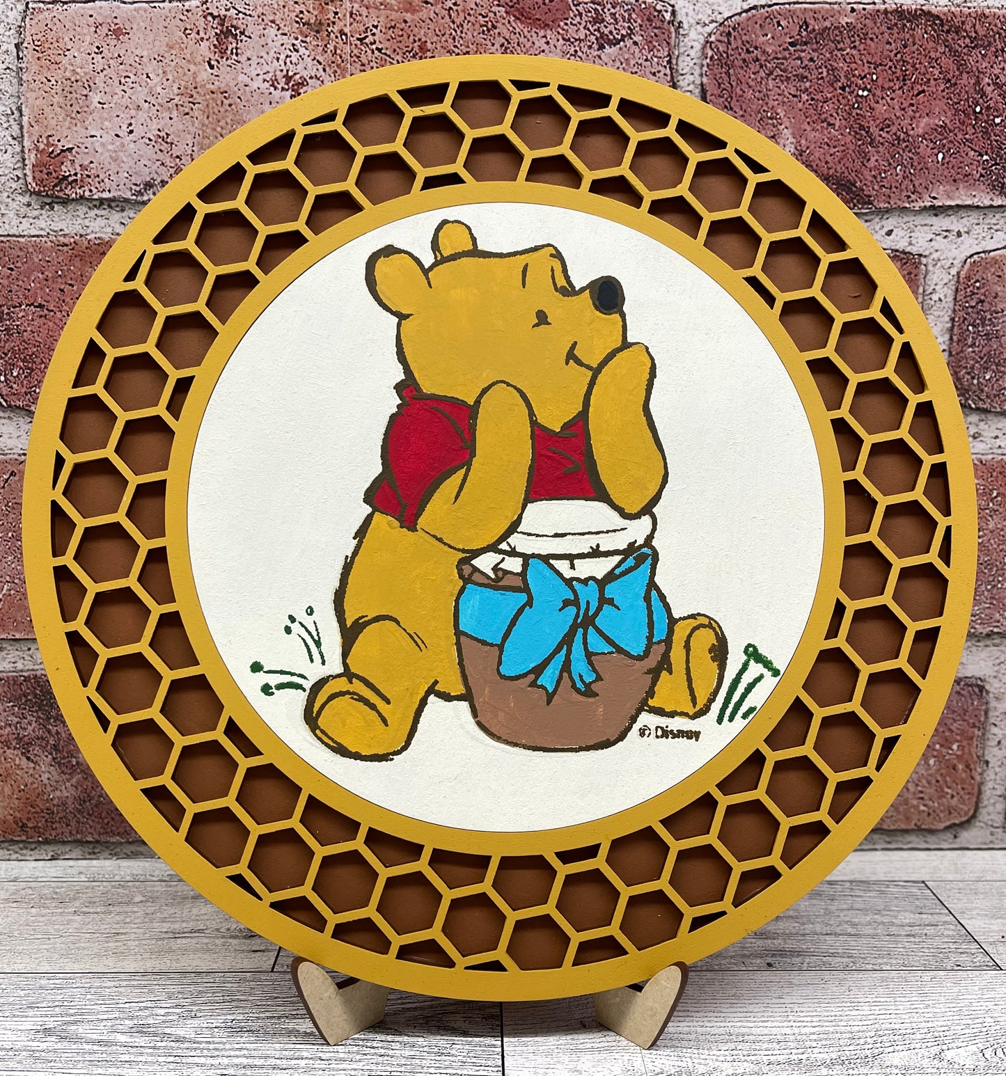 HoneyComb Round Frame unpainted wood cutouts, ready for you to paint
