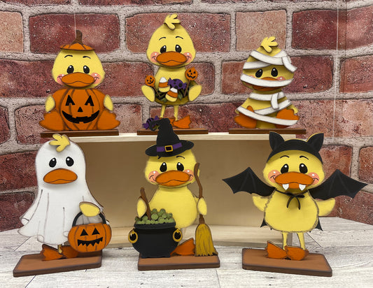 Halloween Duck Standers Set of Six - unpainted cutouts, ready to paint