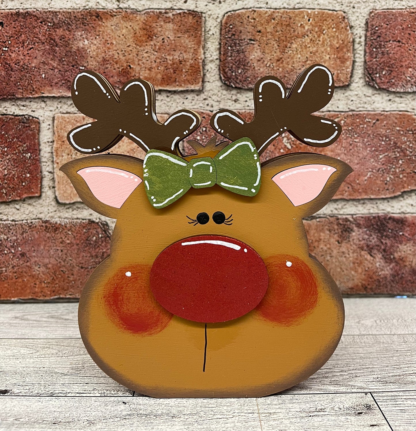 Chunky Reindeer shelf sitters cutouts, unpainted wooden cutout, ready for you to paint