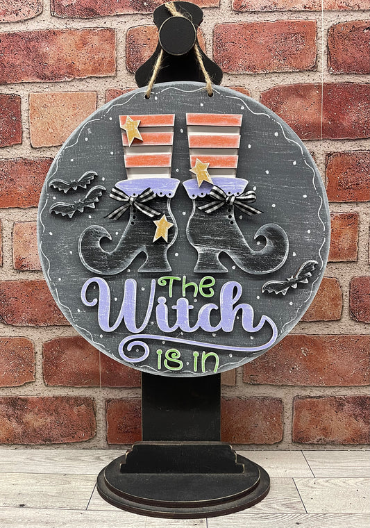 The Witch is In Door Sign - unpainted cutouts