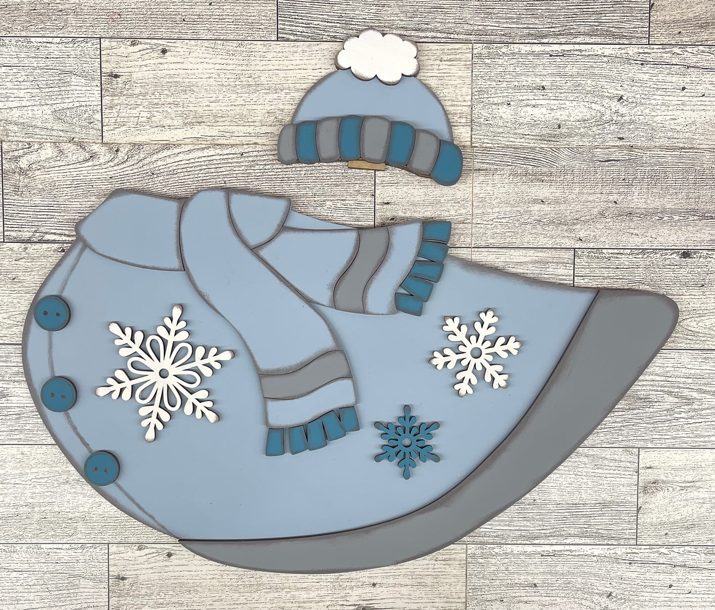 Goose - Winter Outfit Only for Large 22 inch Front Porch Goose Stander - Unpainted wood cutouts ready for you to finish