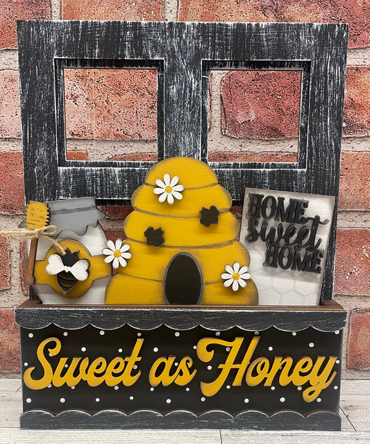 Beehive - Bee Insert for Changeable Window Box unpainted wood cutouts, ready for you to paint
