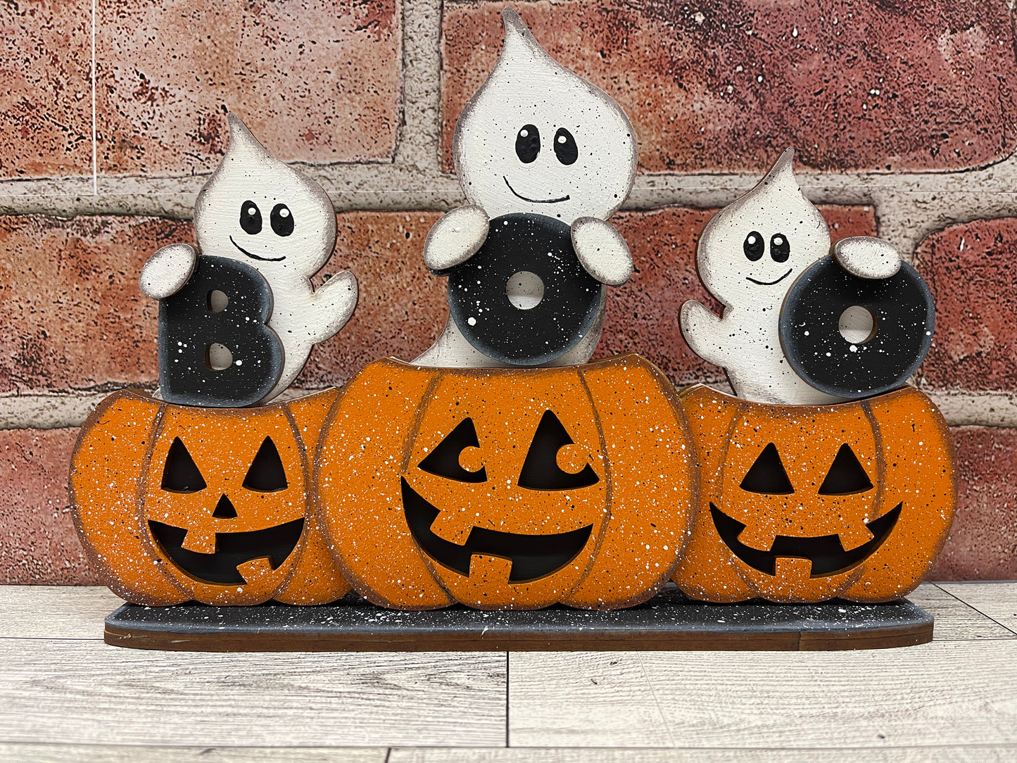 BOO Ghosts on Pumpkins - unpainted cutouts, ready to paint