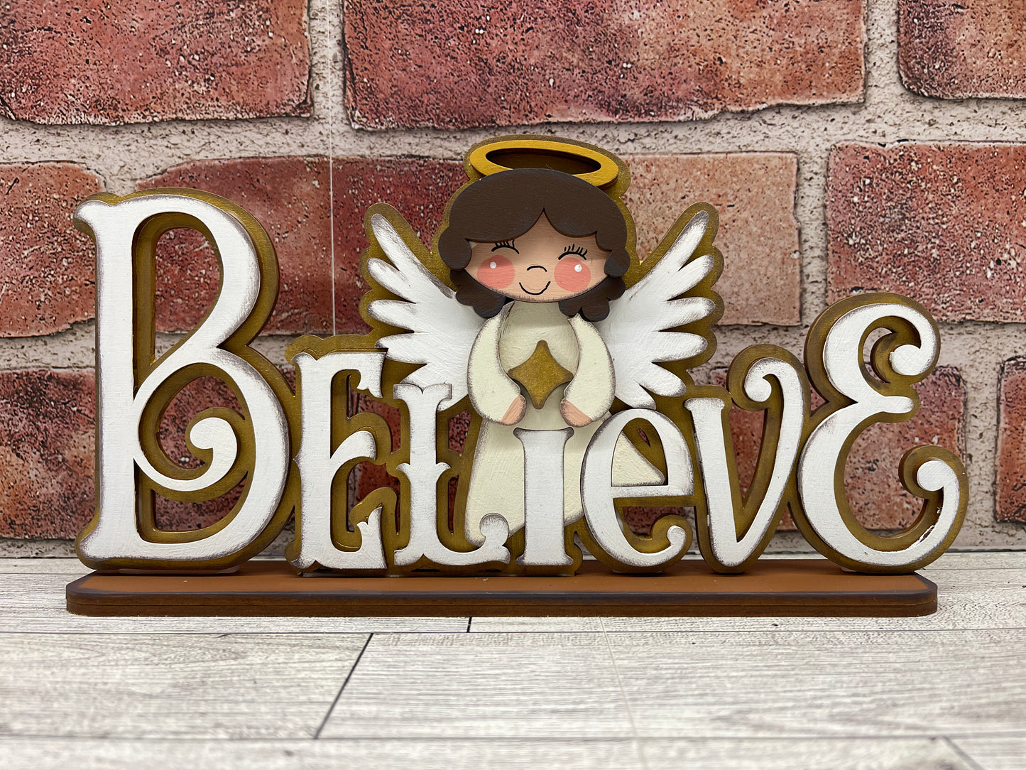 Believe Angel Stander - unpainted cutouts, ready for you to paint