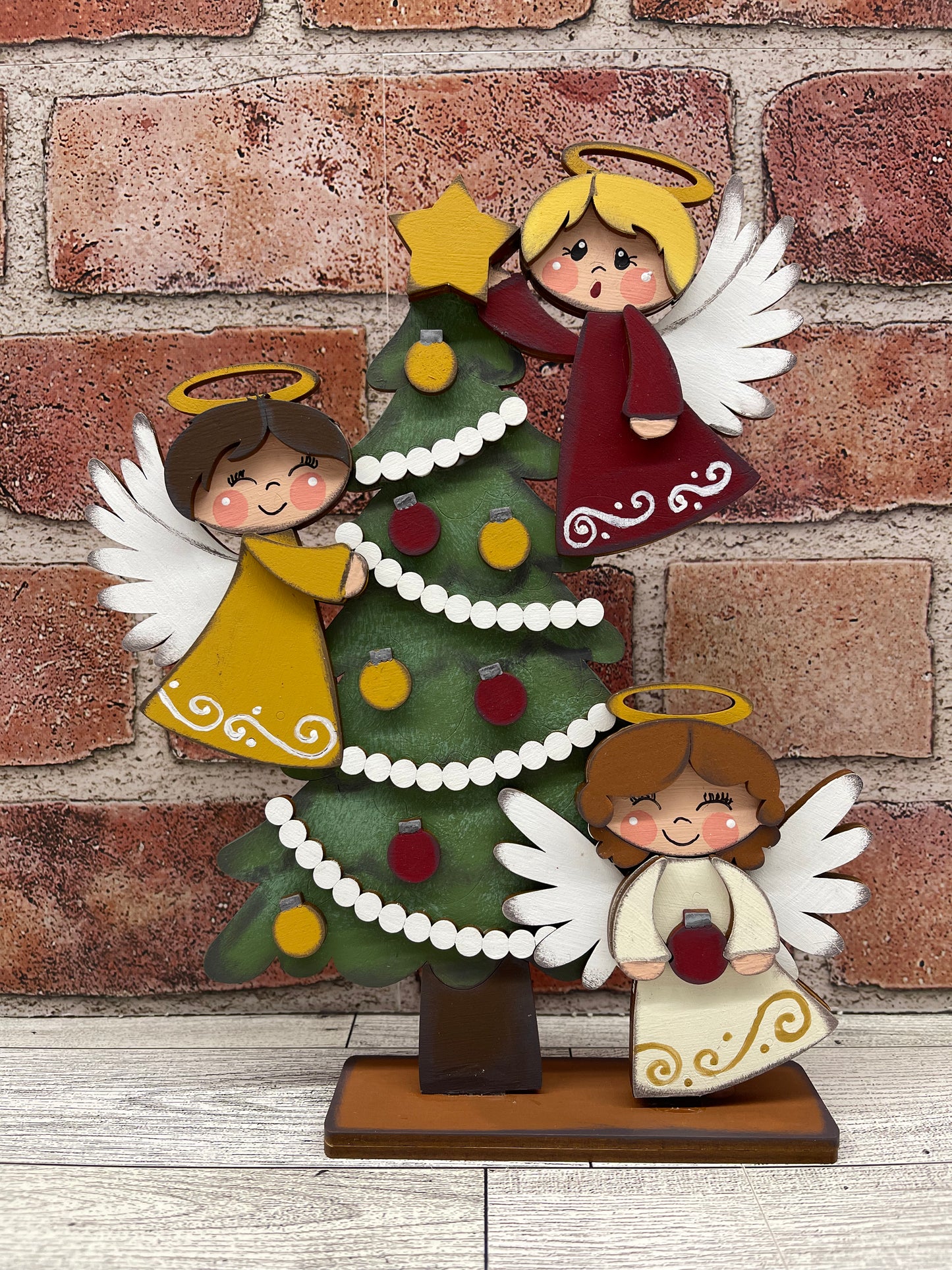 Angel Christmas Tree Stander - unpainted cutouts, ready for you to paint