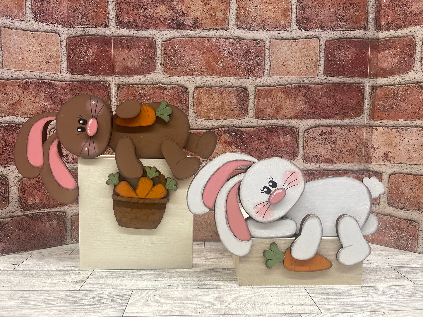$10.00 Thursday - Floppy Easter Bunny Shelf Sitter Pair - unpainted cutouts ready for you to finish