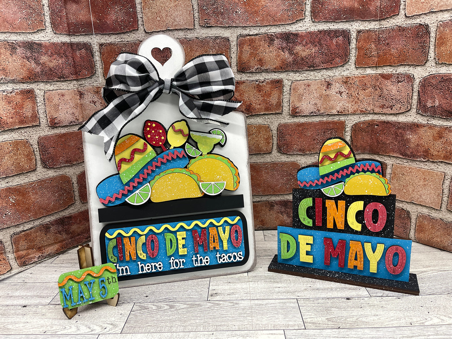 Cinco De Mayo Truck Insert cutouts - unpainted wooden cutouts, ready for you to paint