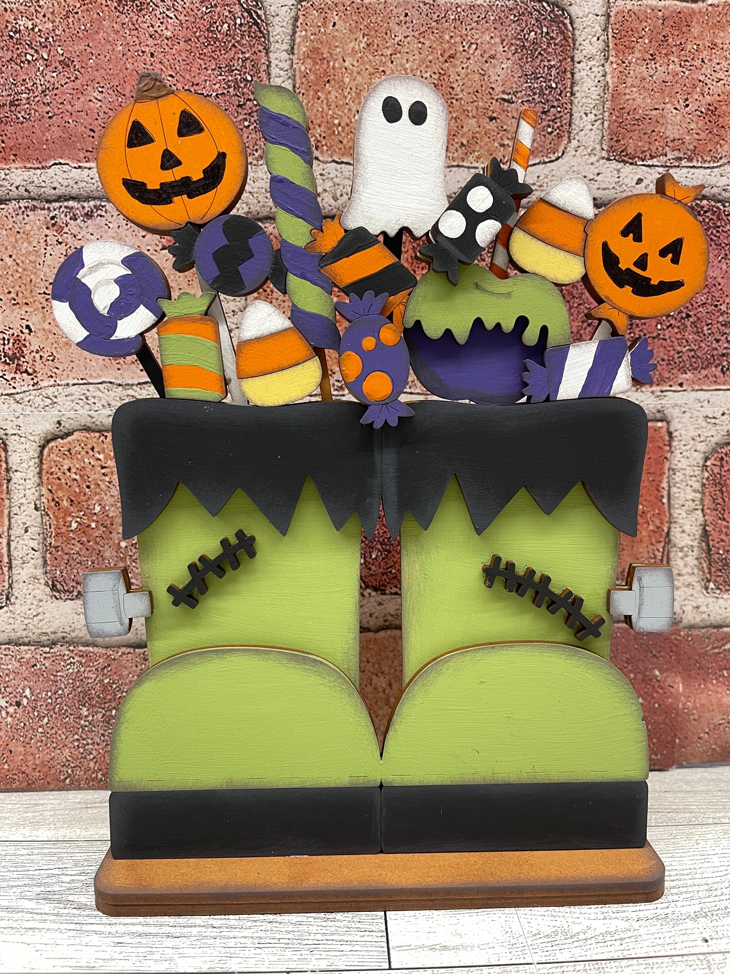 Halloween Boots stander unpainted wood cutouts, ready for you to paint