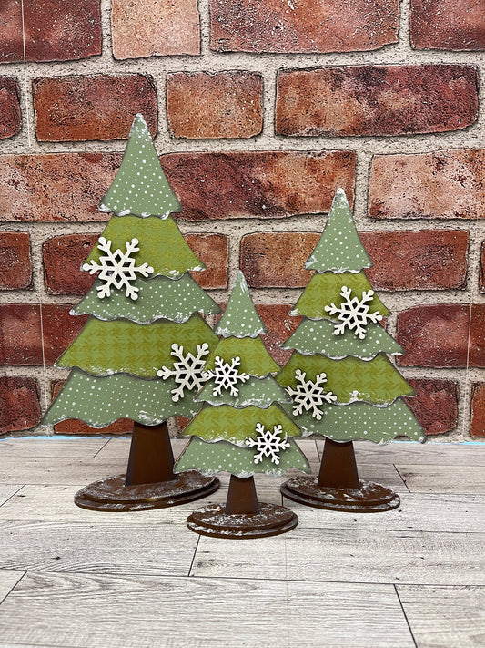 Mistletoe Trees - Set of 3 wood cutouts, unpainted ready for you to finish