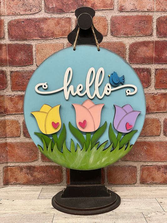 Hello Tulips - diy Kit, unpainted wood cutouts