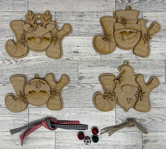 August - Dar's Christmas Craft Club - unpainted wood cutouts, ready for you to paint