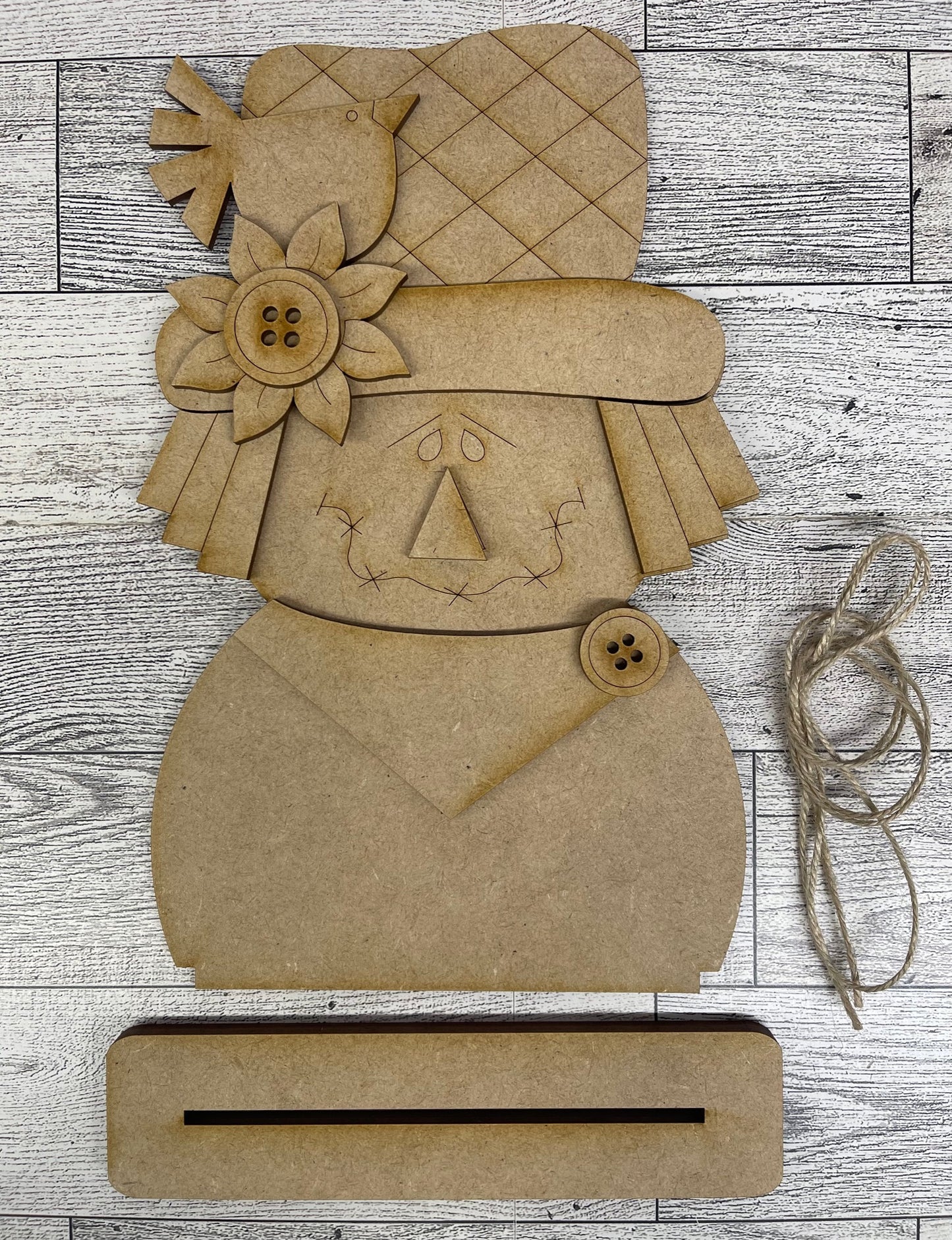 Both August 2025 Insert and blocks only - August Craft Kit - Hello Door Sign Insert and House Ladder Blocks Only unpainted cutouts, Bonus Sunflower Gnome Kit- doesn't include the door sign backer and house leaning ladder