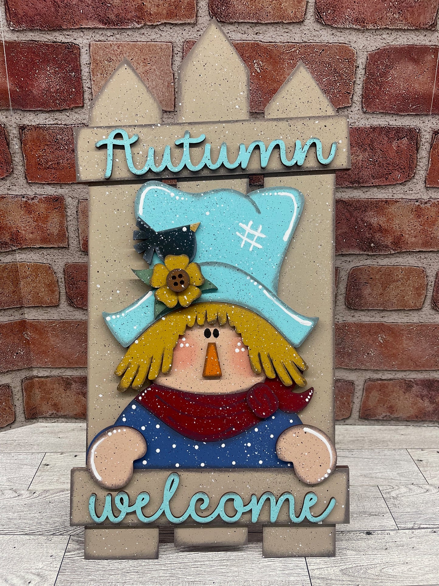 Fall Scarecrow Fence Leaner - unpainted cutouts