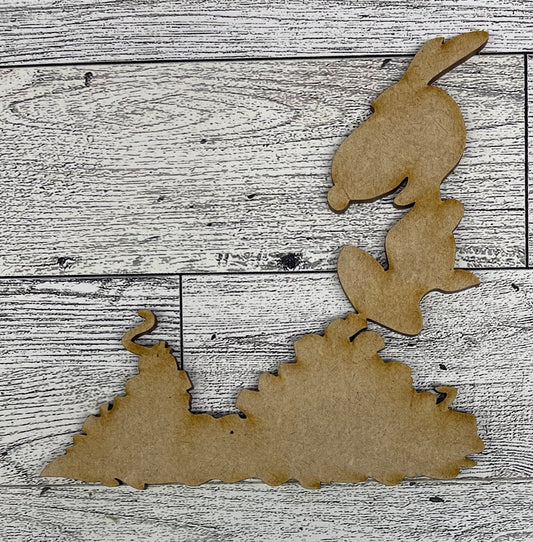 Snoopy and Leaves - Peanuts Gang Cutout unpainted wood ready for you to paint