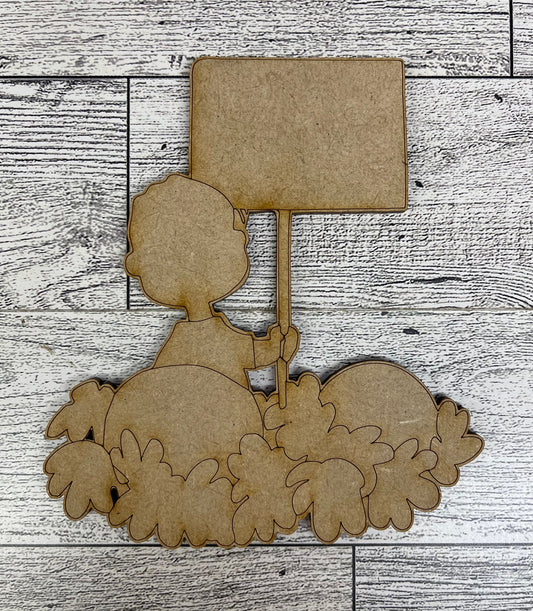 Welcome Great Pumpkin - Linus - Peanuts Gang Cutout unpainted wood ready for you to paint