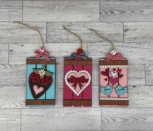Painted Be Mine Valentines Gift Card Holders, Set of 3