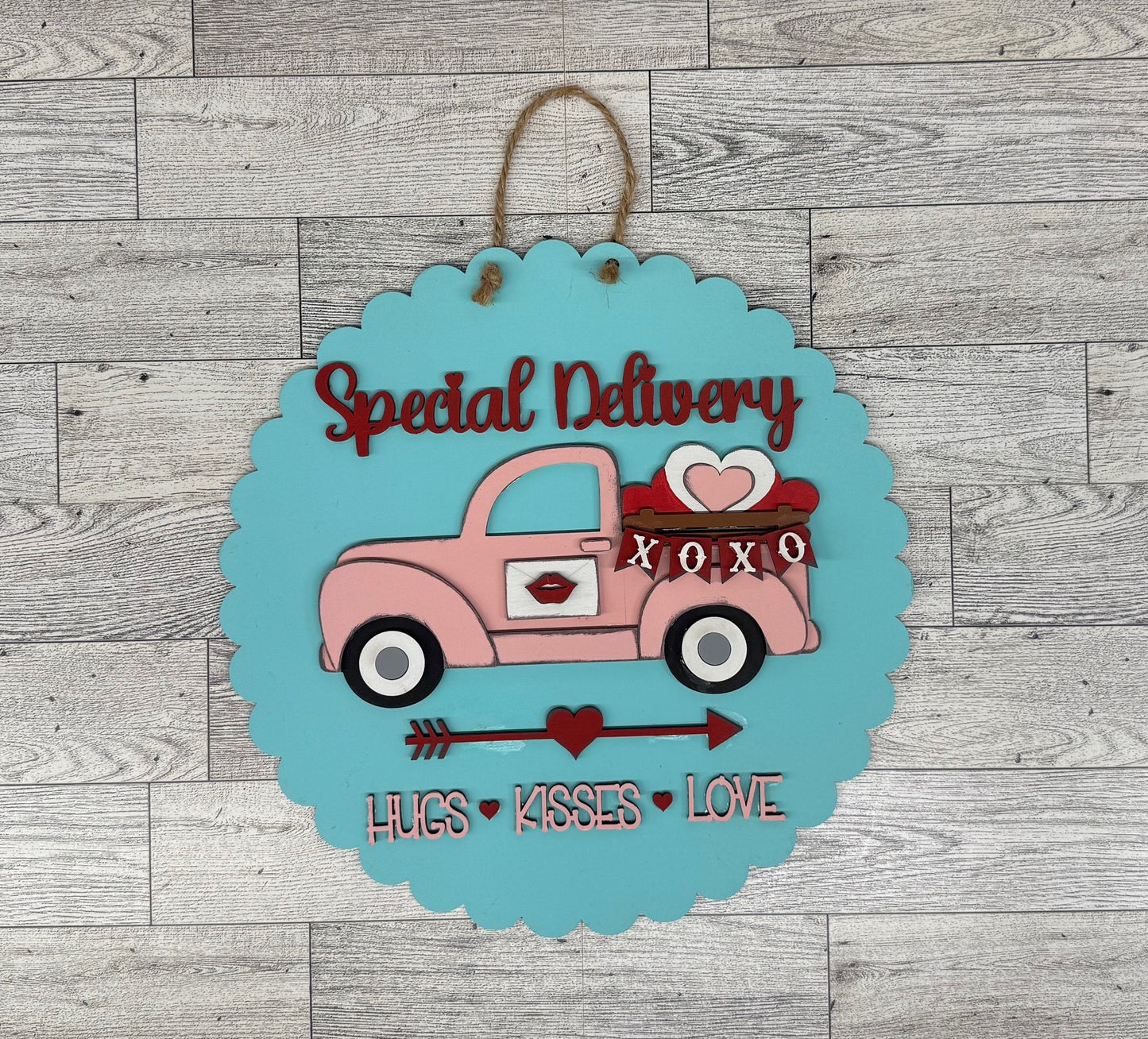 Painted Valentines Special Delivery Door Sign