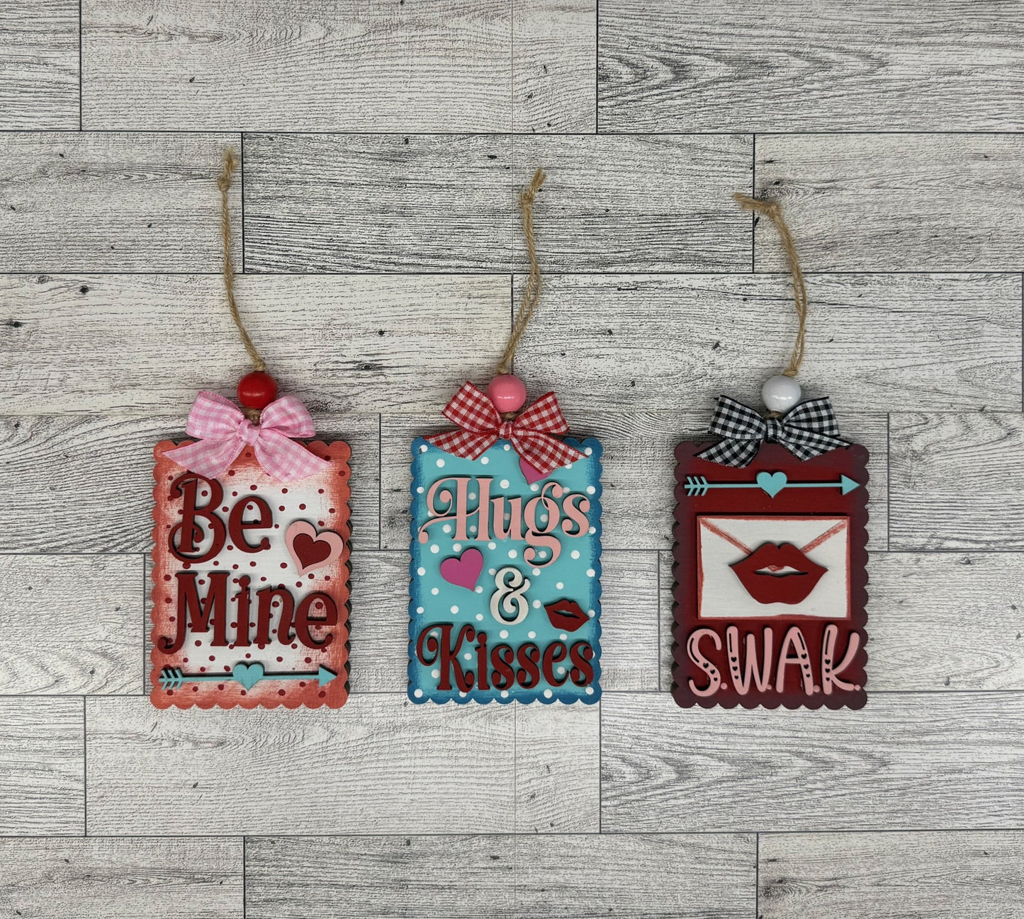 Painted Valentine Gift Card Holders, set of 3