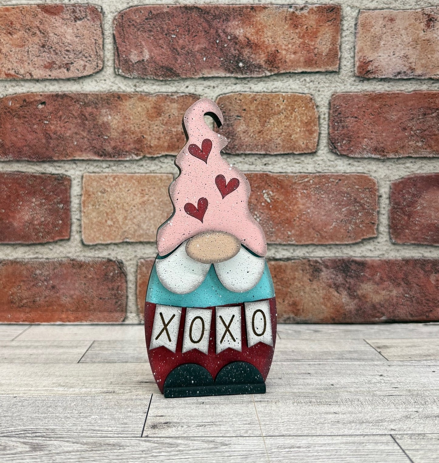 Painted Chunky Valentines Gnome